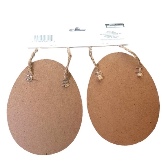 NWT Crafter's Square Pink & Yellow 2 Gingham-style Bunny Bottom Ornaments signs - Picture 3 of 3